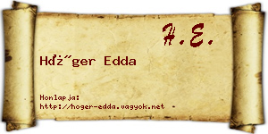 Höger Edda névjegykártya
